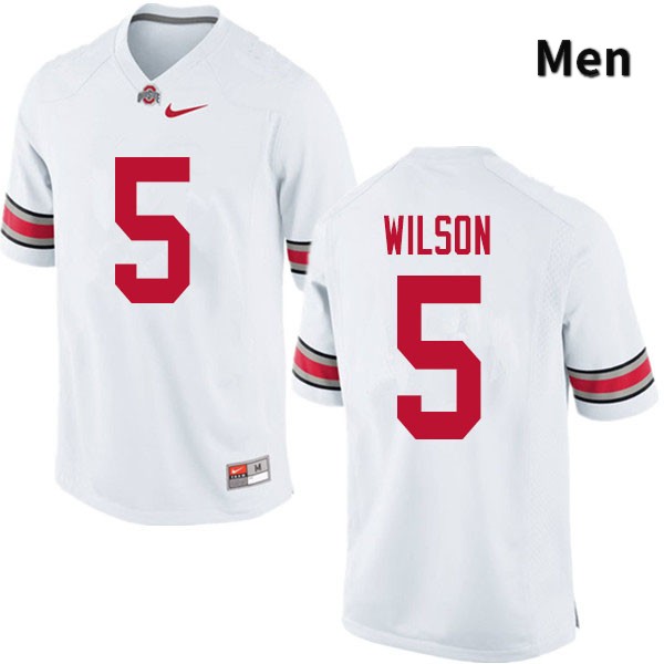 Ohio State Buckeyes Garrett Wilson Men's #5 White Authentic Stitched College Football Jersey
